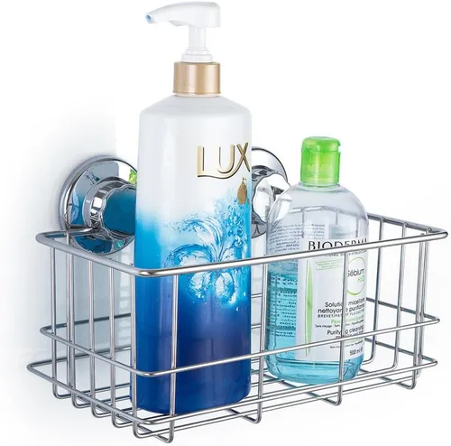 Vista 2 de SANNO Organizador de ducha con ventosa, organizador de baño, organizador de baño, cesta de almacenamiento de cocina para soporte de gel, champú