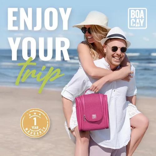 Vista 2 de Bolsa premium de artículos de aseo personal para viaje, para hombres y mujeres, bolsa de higiene, kit organizador de baño, con soporte de banda