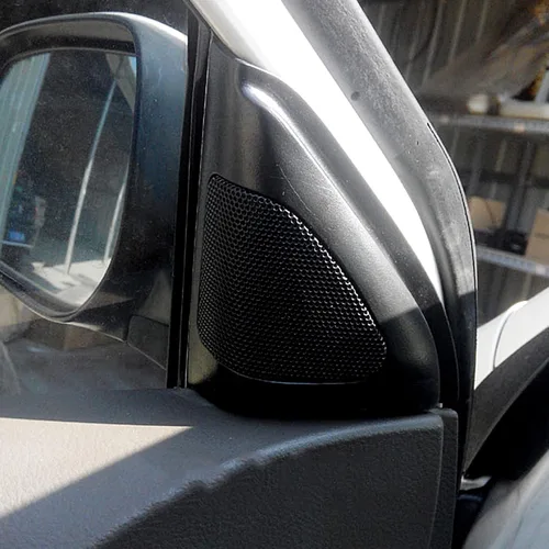 Vista 7 de Fydun 1 par de cubierta de altavoz de la puerta del coche de audio tweeter ajuste negro altavoz decoración reemplazo para 2003-2006