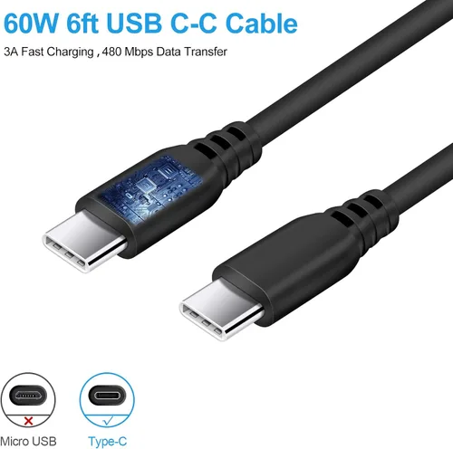 Vista 6 de Cargador tipo C, cargador de pared USB C de 20 W PD de carga rápida y cable de carga de teléfono Android de 6 pies, compatible con iPhone 16 15 Pro