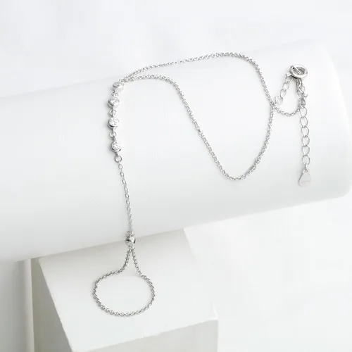 Vista 3 de Pulsera de plata de ley 925 para mujer, pulsera de mano para mujer, pulseras esclavas de 7 a 9 pulgadas ajustable