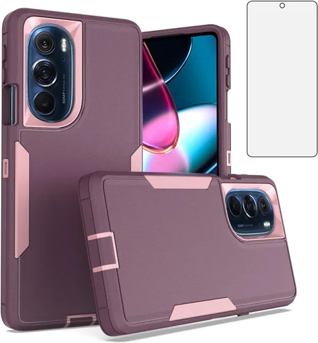 Vista 7 de Asuwish Funda protectora de pantalla de vidrio templado para Motorola Edge + Plus 2022/Edge X30/30 Pro y accesorios de celda híbridos resistentes