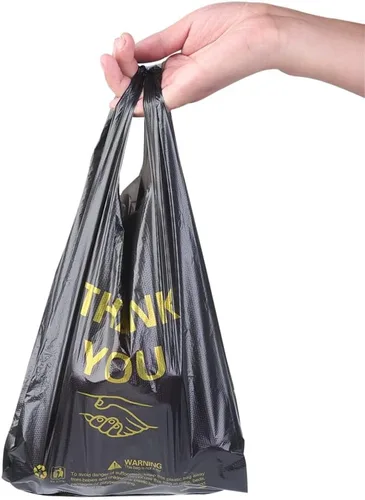 Vista 4 de ysmile 150 piezas Bolsas de Plástico Pequeñas Tipo Camiseta de Agradecimiento para Tiendas de Pequeños Negocios Bolsa de Compras de Plástico Paquete