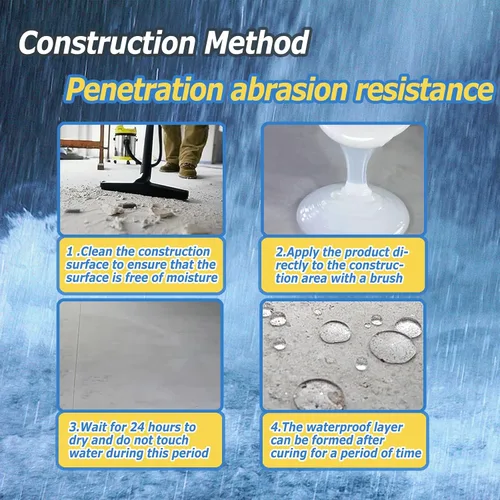 Vista 4 de Sellador Impermeable Líquido Transparente - 5 Galones, Wadities Recubrimiento Impermeable a Base de Agua para Pared, Baño, Techo, Parche Invisible