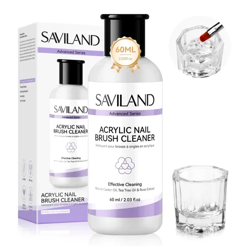 Vista 7 de SAVILAND Limpiador y acondicionador de uñas de acrílico, 5 oz / 5.1 fl oz