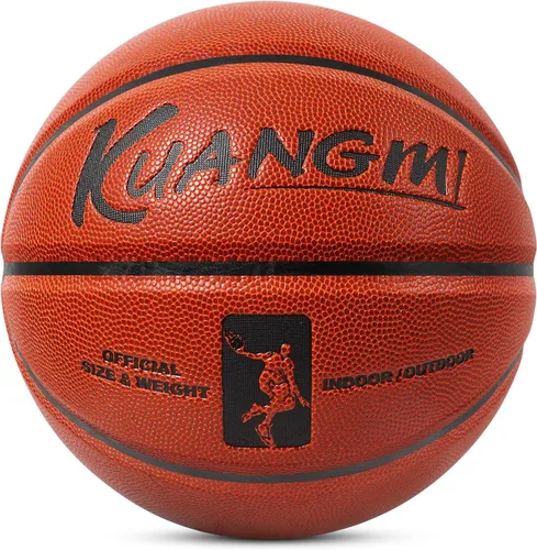 Vista 12 de Kuangmi Balón de baloncesto de la serie auténtica, hecho para pelotas de juego en interiores y exteriores, tamaño oficial 7/6/5, 29.5 pulgadas, 28.5