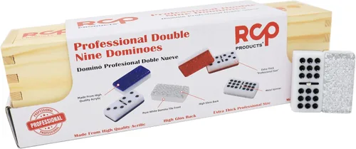 Vista 9 de Juego de Dominó para Adultos – Juego Profesional de Dominó Doble 9 de 55 Fichas, Giratorio de Metal, Juego de Mesa Clásico y de Viaje con Estuche
