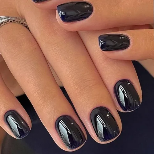 Vista 8 de GLAMERMAID - Uñas postizas cortas a presión con perlas blancas, uñas Perla Angélica