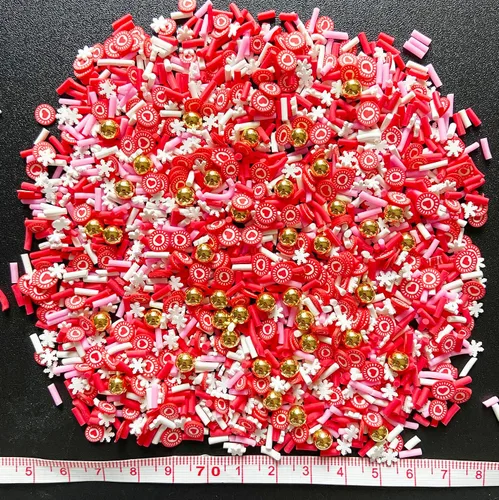 Vista 4 de EHOPE Gránulos falsos de resina, chispas de caramelo falso, gránulos de arcilla, chispas de polímero, rodajas de arcilla polimérica para arte