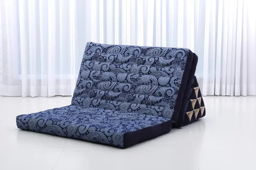 Vista 7 de Leewadee Tapete de 3 pliegues XXL con cojín triangular, almohada firme para TV, colchón plegable con cojín hecho de kapok ecológico, 67 x 31 CBT1
