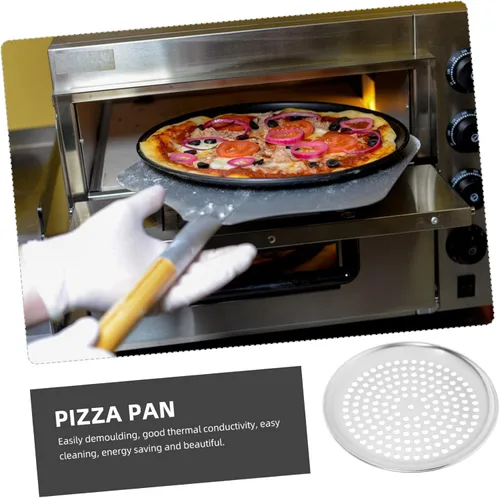 Vista 4 de Luxshiny Bandeja perforada multifuncional para pizza ventilada para distribución uniforme del calor para cocina casera y pizza casera