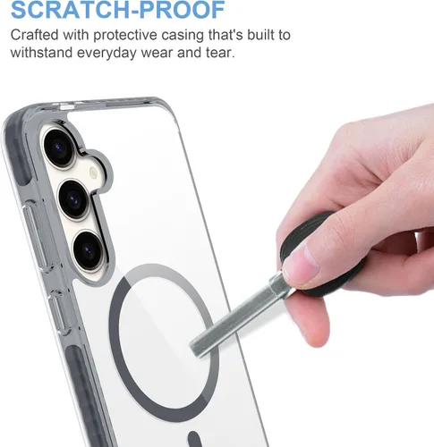Vista 9 de BELTRON Funda para cinturón para Samsung Galaxy S25, funda protectora delgada transparente y funda de clip giratorio para cinturón, compatible