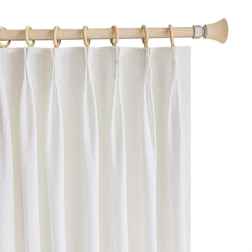 Vista 11 de Sunbox Cortinas traslúcidas de lino liso de 54 pulgadas de largo, cortinas plisadas con doble pellizco, cortinas de gasa semitransparentes de Rayas