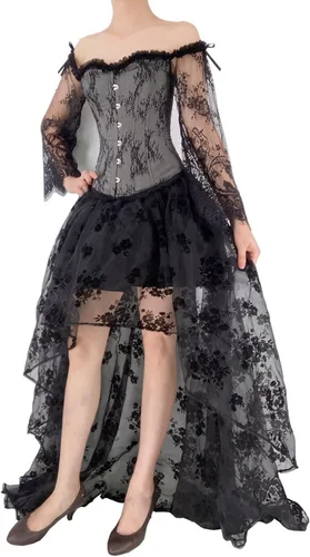Vista 5 de Medieval Dress Women Two Piece Tunic Court Halloween Dress Elegant Renaissance Princess Ball Gowns Halloween Costume