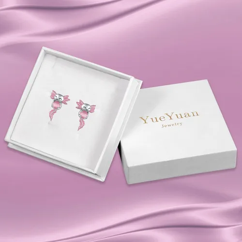 Vista 6 de Axolotl - Aretes de tuerca para mujer, de plata de ley 925, hipoalergénicos, joyería de animales