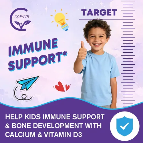 Vista 7 de Gomitas para dormir para niños, sin melatonina, gomitas para ayudar a dormir con magnesio y calcio, zinc, glicina, L-teanina, GABA, vitamina D3 K2