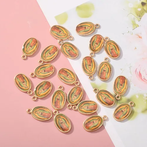 Vista 4 de 40 dijes clásicos de la Virgen María de Guadalupe para collares, pulseras y llaveros