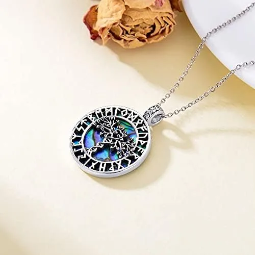 Vista 6 de VENACOLY Tree of Life Necklace MoonDNA Necklace Sterling Silver Family Tree Pendant Celtic Jewelry for Women Men