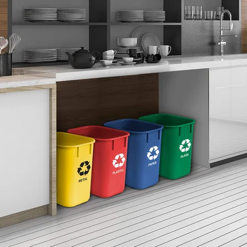 Vista 3 de Acrimet cubo de basura para reciclado 13 QT (4 unidades)