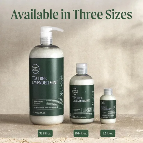 Vista 11 de Champú hidratante de lavanda y menta Tea Tree, hidrata + calma, para cabello grueso y seco