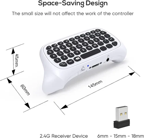 Vista 3 de Teclado de control para Xbox Series X S para Xbox One One S teclado inalámbrico Bluetooth para juegos con receptor USB altavoz integrado y conector