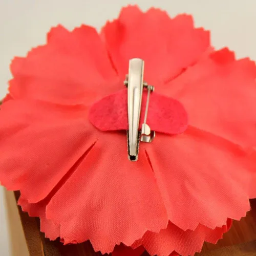 Vista 2 de Broche floral de flores de peonía para el pelo, bailarina flamenca, broche de flores