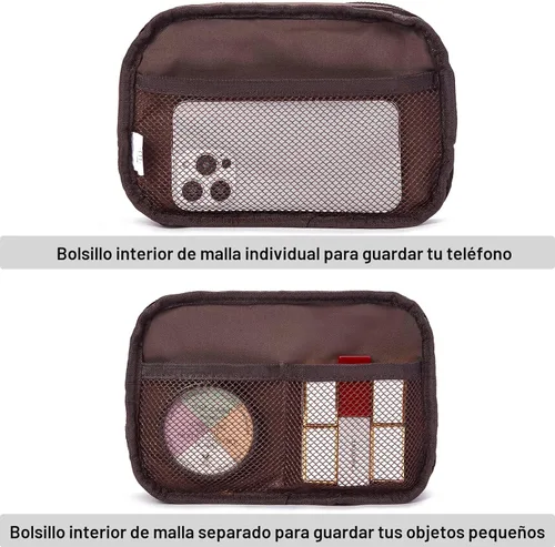 Vista 5 de Telena Riñoneras para mujer, bolsa de cinturón de cuero con cuerpo cruzado, de moda con correa ajustable, negro, (0-black), Talla única