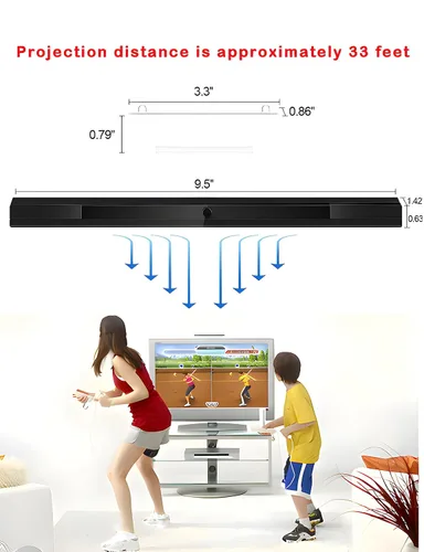Vista 6 de YZlolmeo Wii Wireless Sensor Bar Dolphin Bar for Wii System, Infrared Sensor Bar for Nintendo Wii UWii Motion Sensor Bar (White)