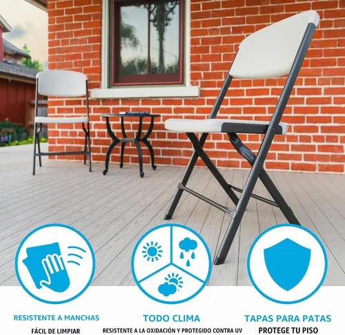 Vista 7 de LIFETIME Sillas plegables, silla plegable resistente contorneada para mayor comodidad, paquete de 4