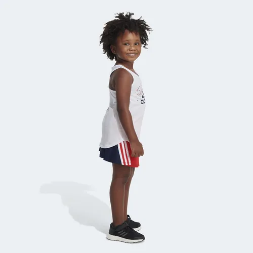 Vista 4 de adidas Juego de falda pantalón sin mangas de 2 piezas para niñas, plateado