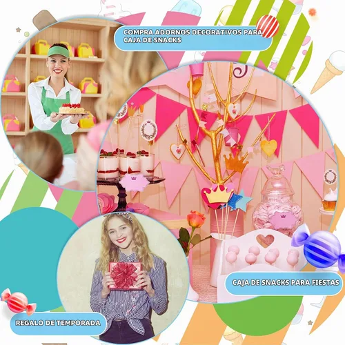 Vista 3 de Tenare 20 piezas de centros de mesa de helado para mesas, cajas de recuerdo con forma de camión, cajas de aperitivos para helado, contenedor