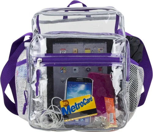 Vista 10 de Eastsport Bolsa transparente para eventos aprobados por estadios, bandolera transparente para viajes, playa, trabajo, concierto, universidad
