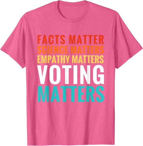 Vista 30 de Facts Matter Science Matters Voting Matters - Camiseta demócrata liberal, Negro, S