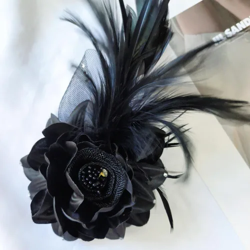 Vista 5 de Elegante broche de flores para mujer, con plumas, bodas, fiestas, bailes, banquetes, tocados, horquillas para el cabello, sombrero, solapa, chal