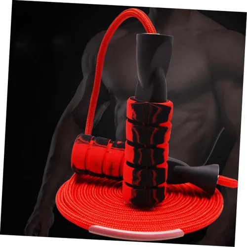 Vista 8 de Holibanna Duplex Bearing Weighted Jump Cord for Adults and Students Fast Rotation Fitness Equipment for Home Gym Outdoor Workout Red