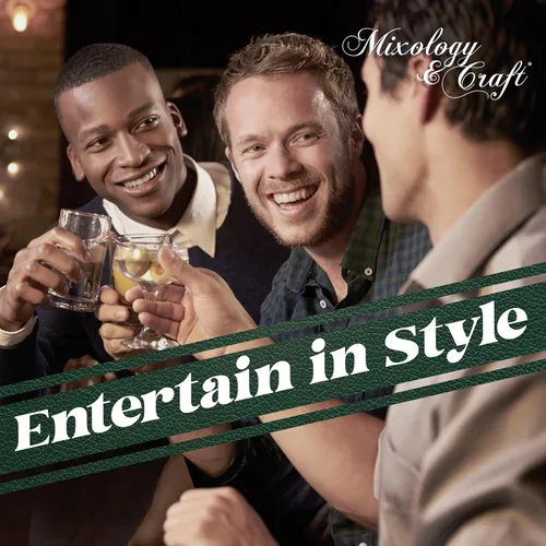 Vista 8 de Mixology & Craft - Juego de 10 piezas metálicas para bar con madera de caoba