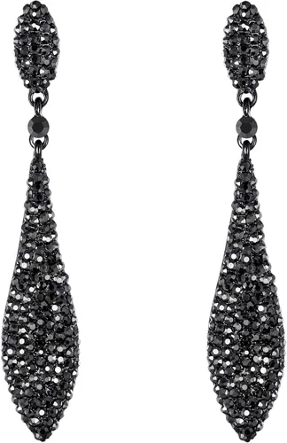 Vista 17 de EVER FAITH Pendientes colgantes de cristal austriaco para boda y baile de graduación, joyería con doble gota de agua para fiestas nupciales con 1