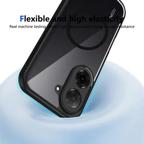 Vista 423 de Funda magnética transparente compatible con Xiaomi 17T, color negro 2 en 1 PC + TPU cubierta de teléfono a prueba de golpes, carcasa protectora