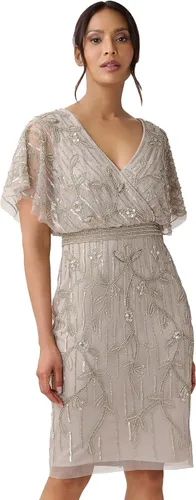 Vista 3 de Adrianna Papell Vestido corto con cuentas para mujer