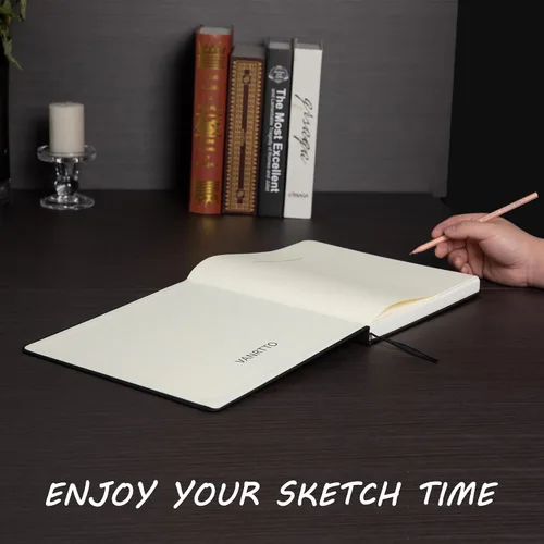 Vista 7 de VANRTTO Cuaderno de bocetos cuadrado de tapa dura, 120 libras/200 GSM, papel de dibujo grueso para marcador, acuarela, medios mixtos, cuaderno
