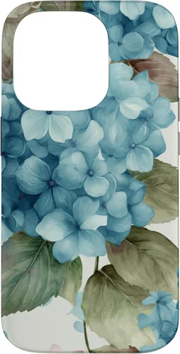 Vista 17 de Watercolor Shabby Chic Blue Hydrangeas Flower Case for iPhone 17