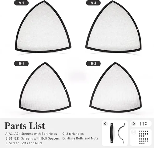 Vista 7 de SUNCREAT Accesorio para cubierta de chispas para fogatas al aire libre, protector de pantalla redondo de fácil apertura para patio, tapa de brasas