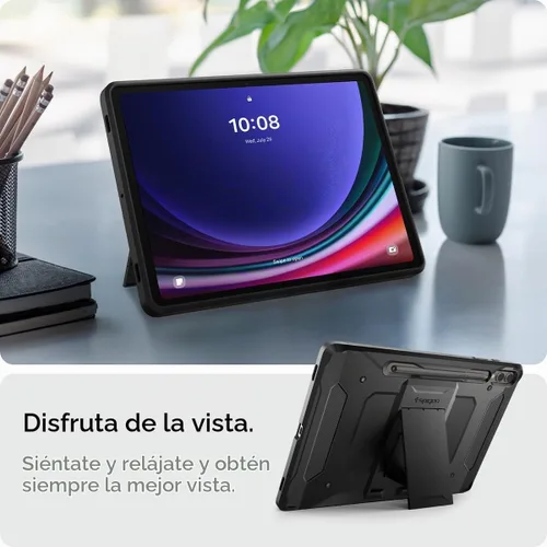 Vista 4 de Spigen Funda rígida protectora para Galaxy Tab S10 Plus (2024), Galaxy Tab S9 Plus (2023), Tough Armor Pro con soporte y soporte para S Pen, 12.4