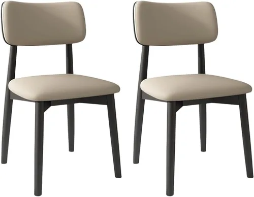 Vista 51 de YVYKFZD Solid Wood Dining Chairs, Kitchen Chairs Set with Curved Backrest, Leather Upholstered Dining Room Chair, Armless Living Room Chair, for