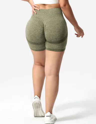 Vista 3 de YEOREO - Shorts de ciclismo para mujer, sin costuras, con cintura alta, para entrenamiento, yoga y gimnasio, estilizan tu figura