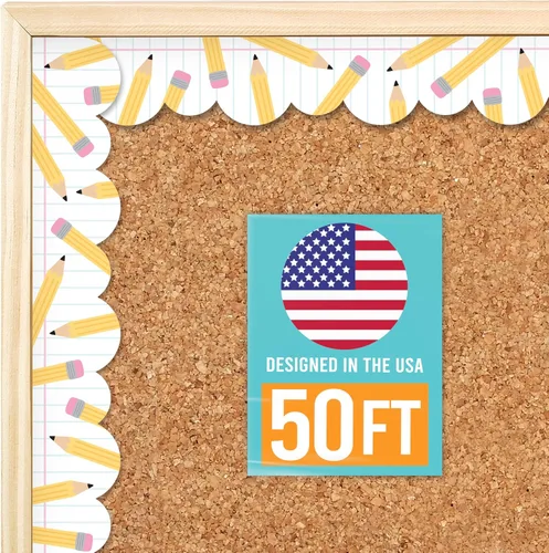 Vista 15 de Bordes de tablón de anuncios de 50 pies para decoración de tablones de Boho silenciado