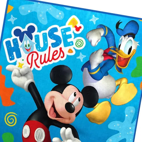 Vista 3 de Northwest - Manta Sherpa de Mickey Mouse de tacto de seda, 60" x 80", Buddies Rule
