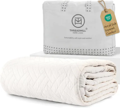 Vista 11 de Threadmill Mantas de Algodón de Lujo para Cama de Tamaño King Manta de Algodón 100% Acogedora para Todas las Estaciones Colcha Jacquard Aster
