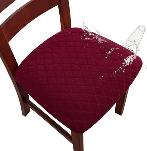 Vista 17 de Genina Fundas de asiento impermeables para sillas de comedor, fundas elásticas extraíbles y lavables, fundas de cojín para sillas de comedor