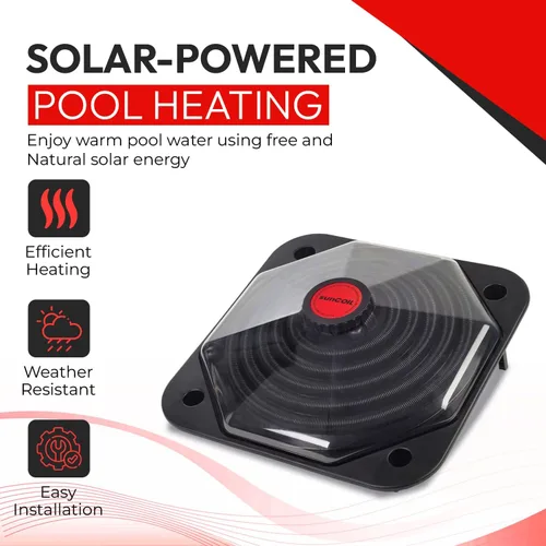 Vista 2 de Cúpula solar para calentador de piscina – SunCOIL negro para piscinas sobre el suelo e Intex – Kit de conexión gratuita y válvula desviadora